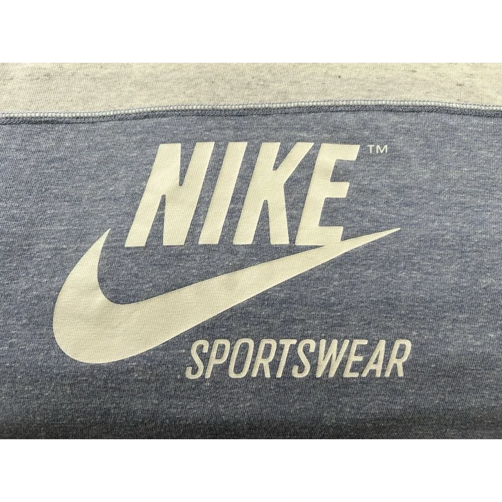 Nike Sportswear‎ Graphic Hoodie Womens Blue White Pullover Sweatshirt Size XL